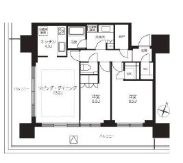 六本木グランドタワーレジデンス 607 間取り図