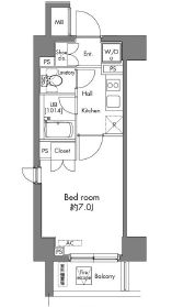 プラウドフラット早稲田 304 間取り図