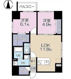 ププレ上野松が谷 701 間取り図