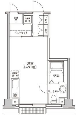 カスタリア都立大学 402 間取り図