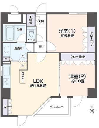 リエトコート四谷 406 間取り図