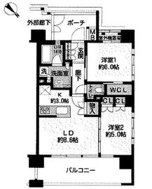 オークプレイス目黒リバーテラス 8階 間取り図