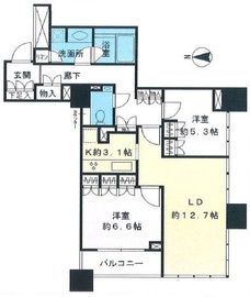 ザ・湾岸タワーレックスガーデン 21階 間取り図