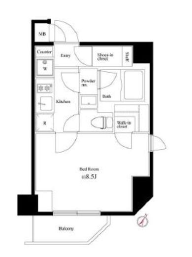 アルティザ東麻布 5階 間取り図