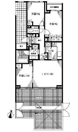 本郷パークハウスザ・プレミアフォート 1階 間取り図
