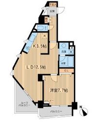 THE パームス代々木上原ヴェールテラス 601 間取り図