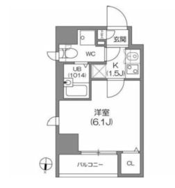 アジールコート中野坂上 801 間取り図