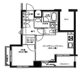 コンフォリア西早稲田 804 間取り図