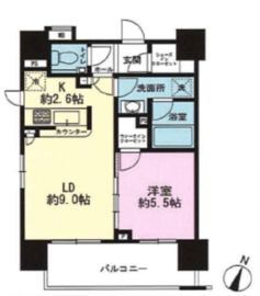 クラッシィスイート赤坂 5階 間取り図