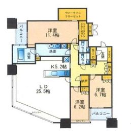 青山パークタワー 25階 間取り図