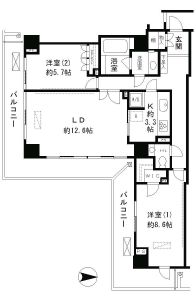 恵比寿ガーデンテラス弐番館 709 間取り図