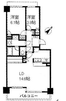 高輪パーク・マンション 9階 間取り図