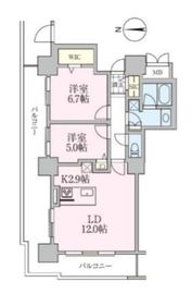 ロイヤルパークスタワー南千住 1701 間取り図