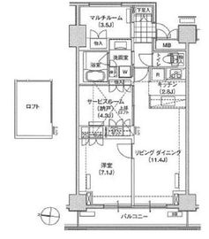 ブリリアイスト東雲キャナルコート 1409 間取り図