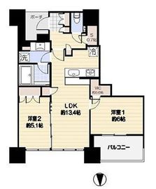 ドゥ・トゥール 36階 間取り図