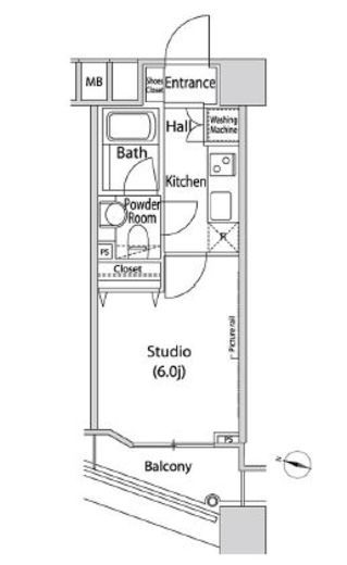 ファーストリアルタワー新宿 1416 間取り図