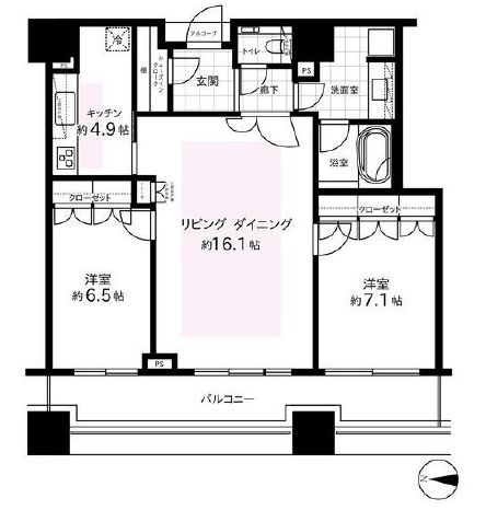 コンシェリア西新宿タワーズウエスト 33階 間取り図