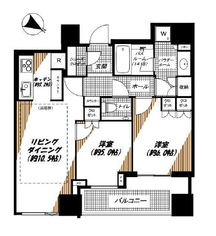 ブランズ四番町 8階 間取り図