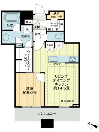 プラウドタワー千代田富士見 6階 間取り図