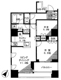 ル・サンク大崎シティタワー 6階 間取り図