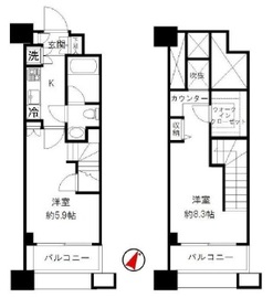 パレステュディオ神楽坂シティタワー 14階 間取り図