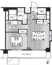 グランハイツ東中野 405 間取り図