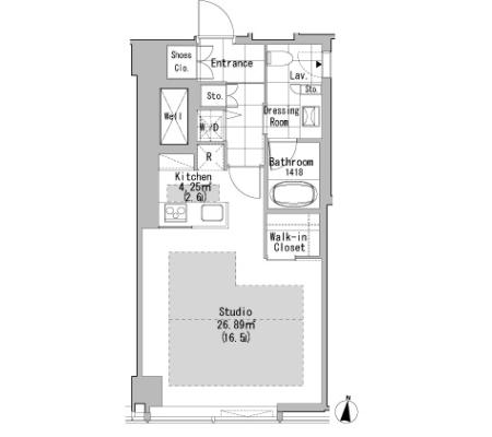 サンウッド東日本橋フラッツ 1308 間取り図