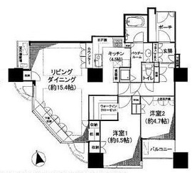 西早稲田シティタワー 7階 間取り図