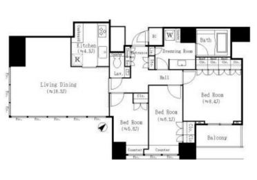 THE ROPPONGI TOKYO CLUB RESIDENCE 30階 間取り図