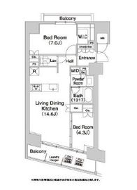 コンフォリア芝浦バウハウス 1106 間取り図