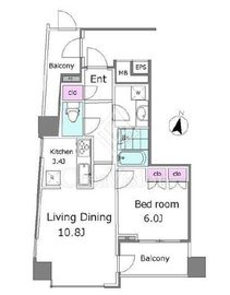 サンウッド品川天王洲タワー 10階 間取り図