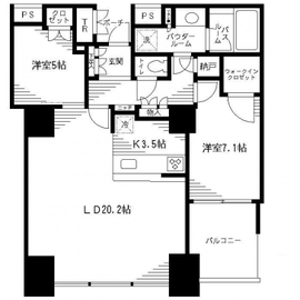 ワールドシティタワーズ キャピタルタワー 21階 間取り図