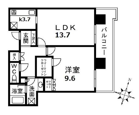 六本木グランドタワーレジデンス 10F1 間取り図