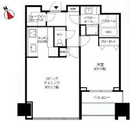 シティタワー麻布十番 23階 間取り図