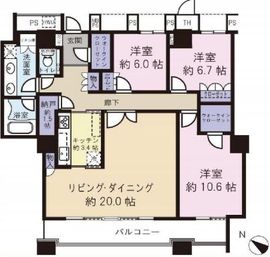 ザ・東京タワーズ シータワー 51階 間取り図