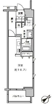クリオ五反田 1005 間取り図