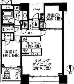 ドゥ・トゥール 51階 間取り図