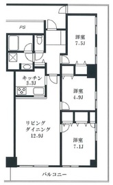 トルナーレ日本橋浜町 46階 間取り図