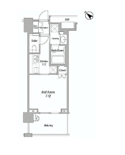日神パレステージ西麻布 12階 間取り図