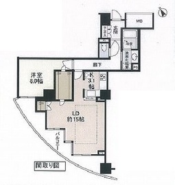 ドレッセ目黒インプレスタワー 3階 間取り図