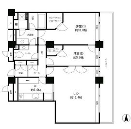 リバーポイントタワー 3902 間取り図