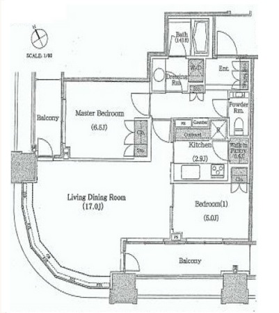 パークコート虎ノ門愛宕タワー 16階 間取り図