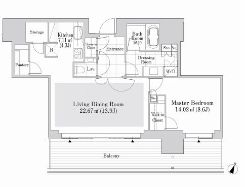 六本木グランドタワーレジデンス 905 間取り図