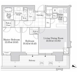 六本木グランドタワーレジデンス 1401 間取り図