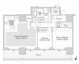 六本木グランドタワーレジデンス 1903 間取り図