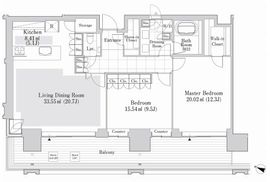 六本木グランドタワーレジデンス 1406 間取り図