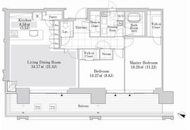 六本木グランドタワーレジデンス 2205 間取り図