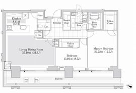 六本木グランドタワーレジデンス 2304 間取り図