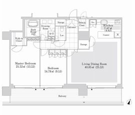 六本木グランドタワーレジデンス 2402 間取り図
