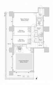 六本木グランドタワーレジデンス 1904 間取り図